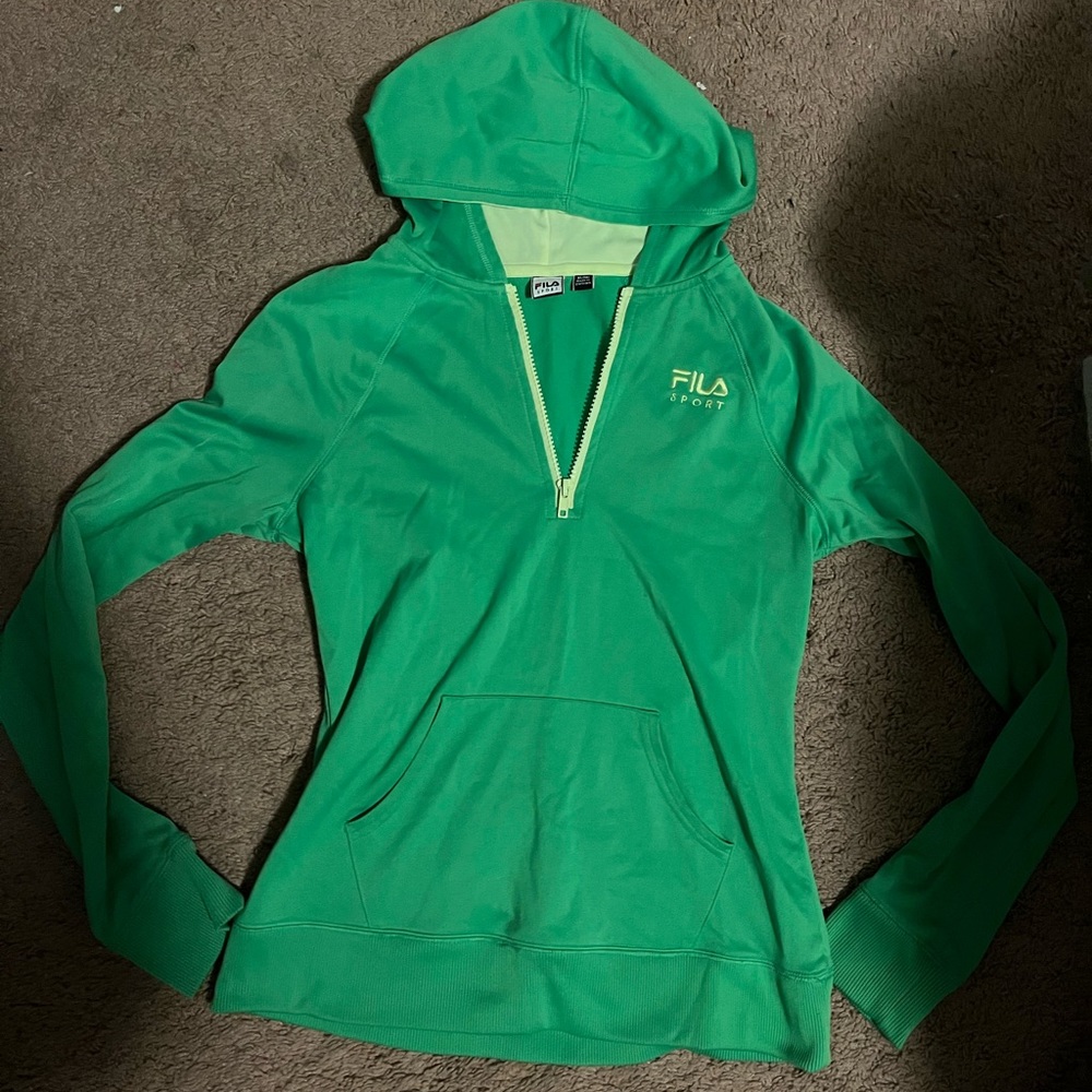 green fila long sleeve hoodie